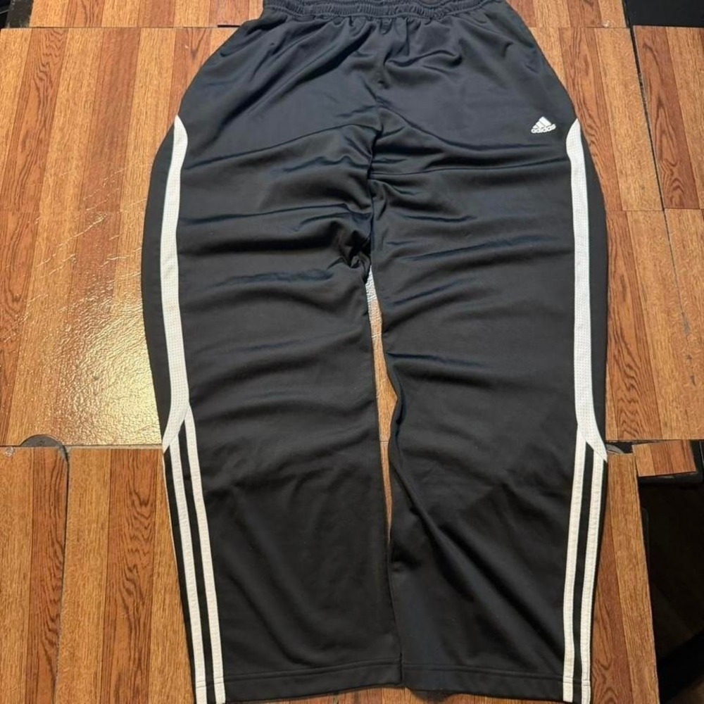 Adidas‎ Black Striped Vtg Retro Tech Baggy Track Sweatpants Medium